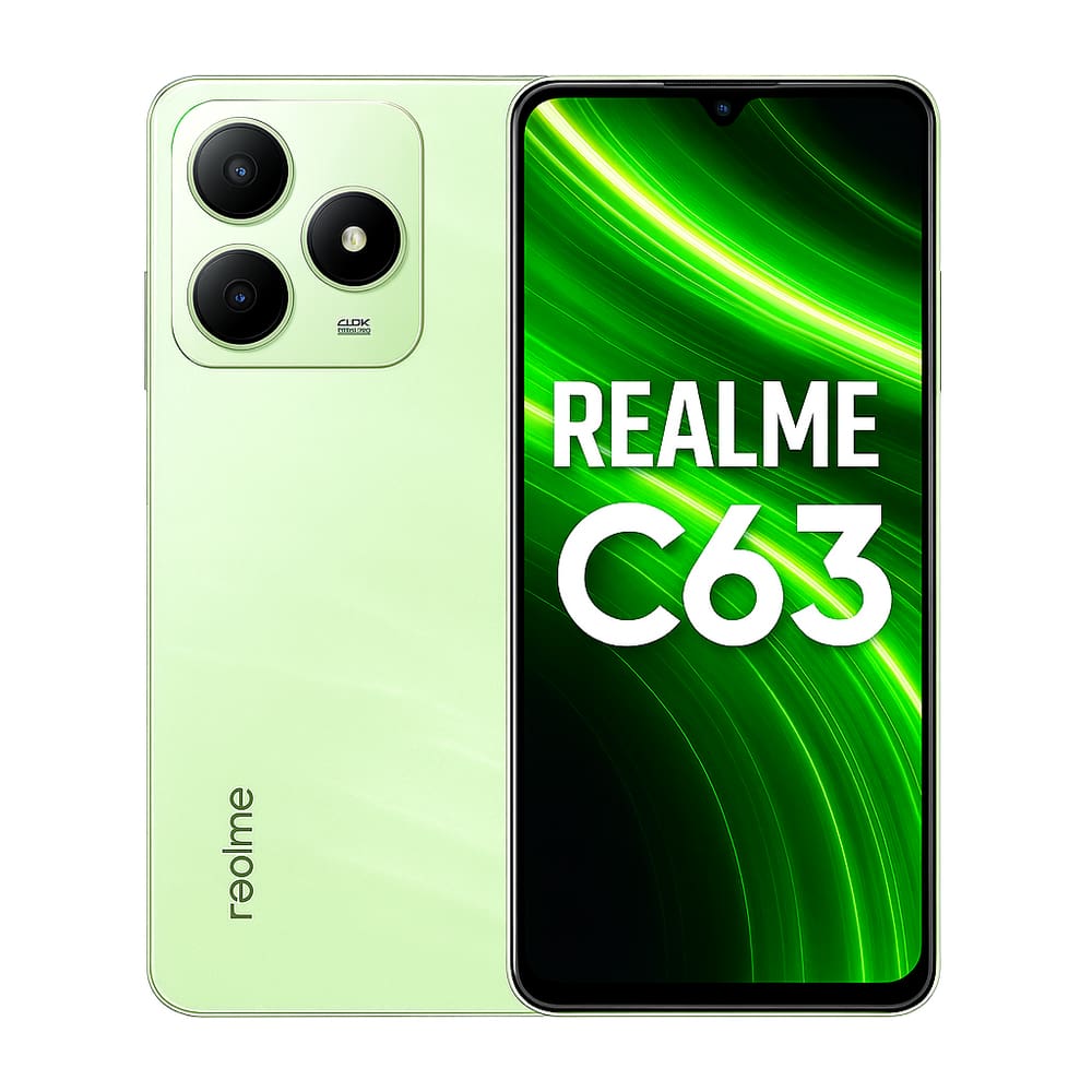 Smartphone Celular Realme C63, 128GB, 6GB RAM, Tela 6,74, Android 14, Câmera 50MP, Bateria 5000mAh, Dual SIM, Verde