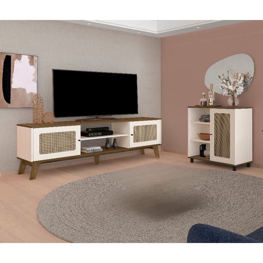 Conjunto Sala Charlotte: Rack 4524 + Buffet 4520