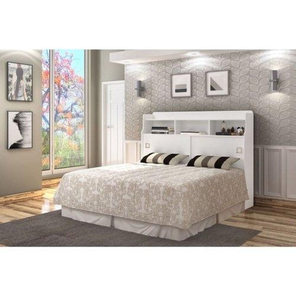 Cabeceira Jéssica Queen 1,58cm Branco - Cambel