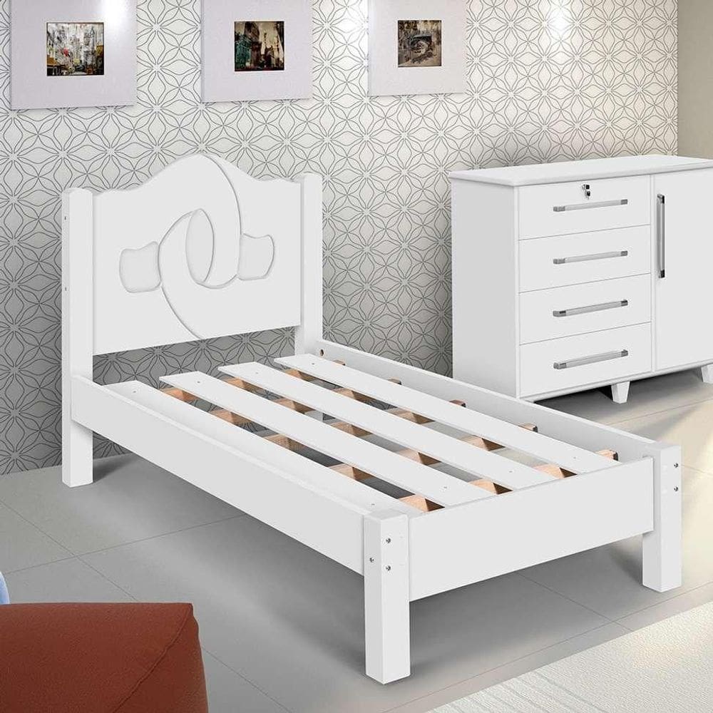 Cama Siena Solteiro Branco - Carmolar
