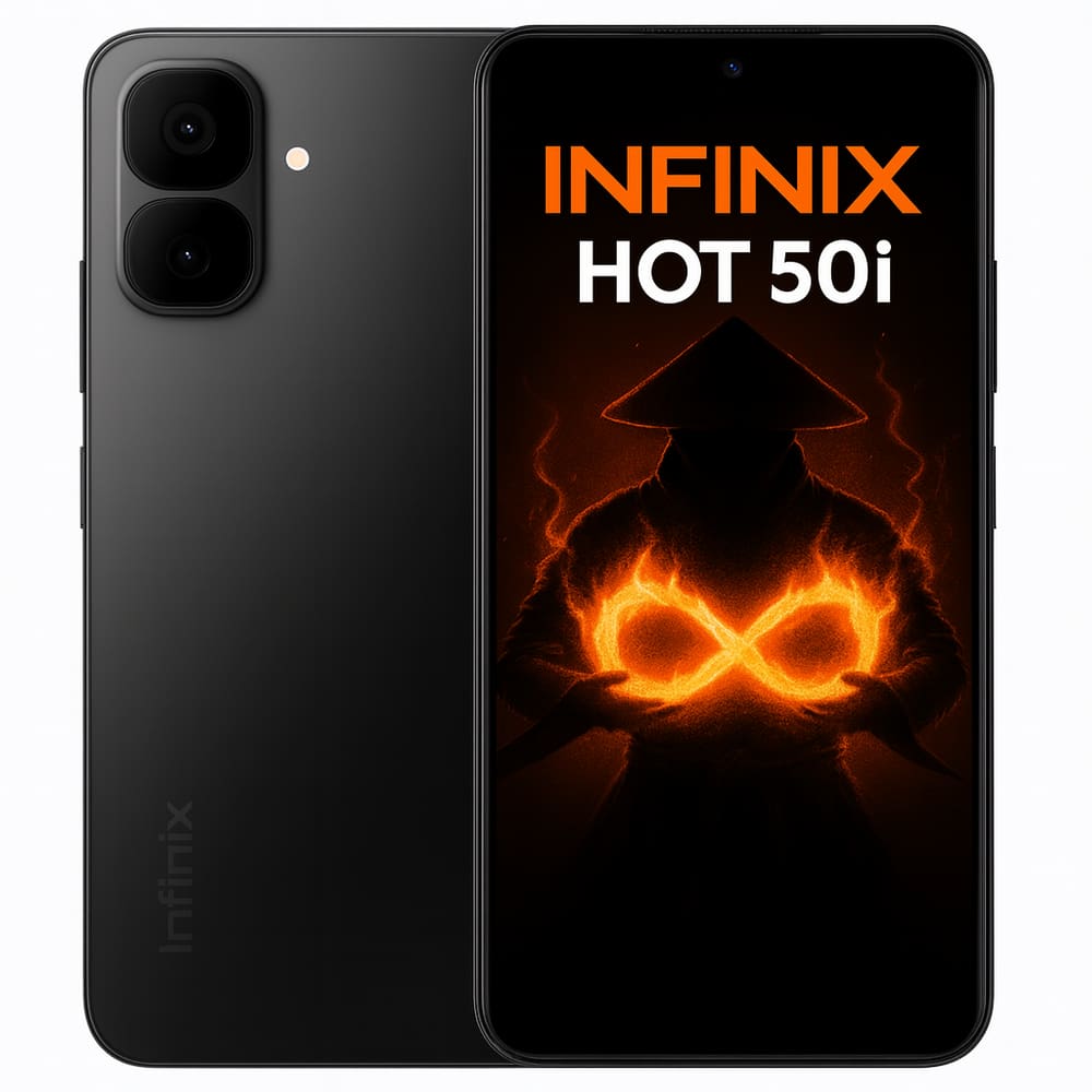 Smartphone Celular Infinix Hot 50i, 256GB, 4GB RAM, Tela 6,6, Câmera 50MP, Bateria 5000mAh, Android 14, Dual SIM, Preto