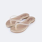 Sandália rasteira Pampili Iris strass dourada