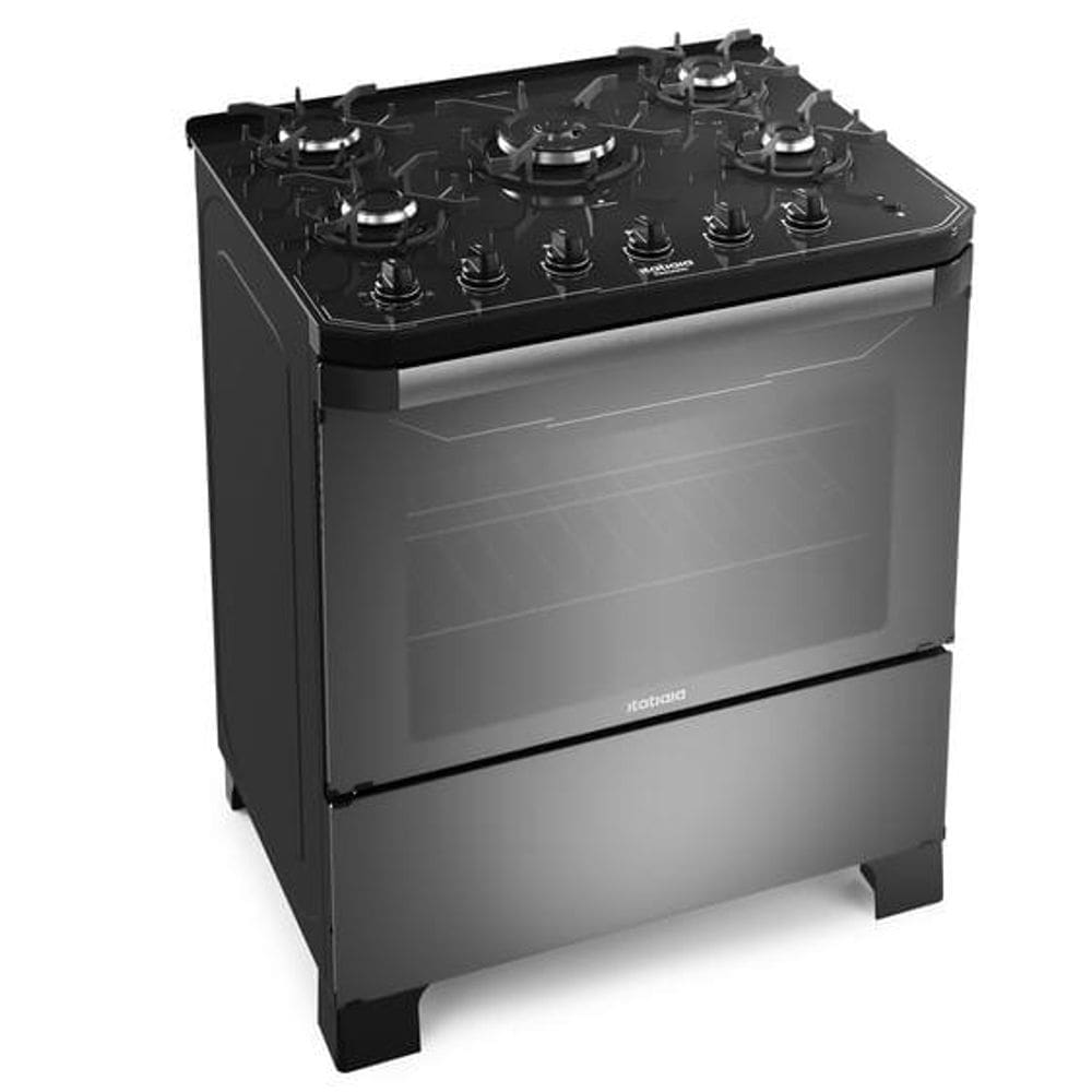 Fogão Itamaster 5 Bocas - Preto/Reflecta