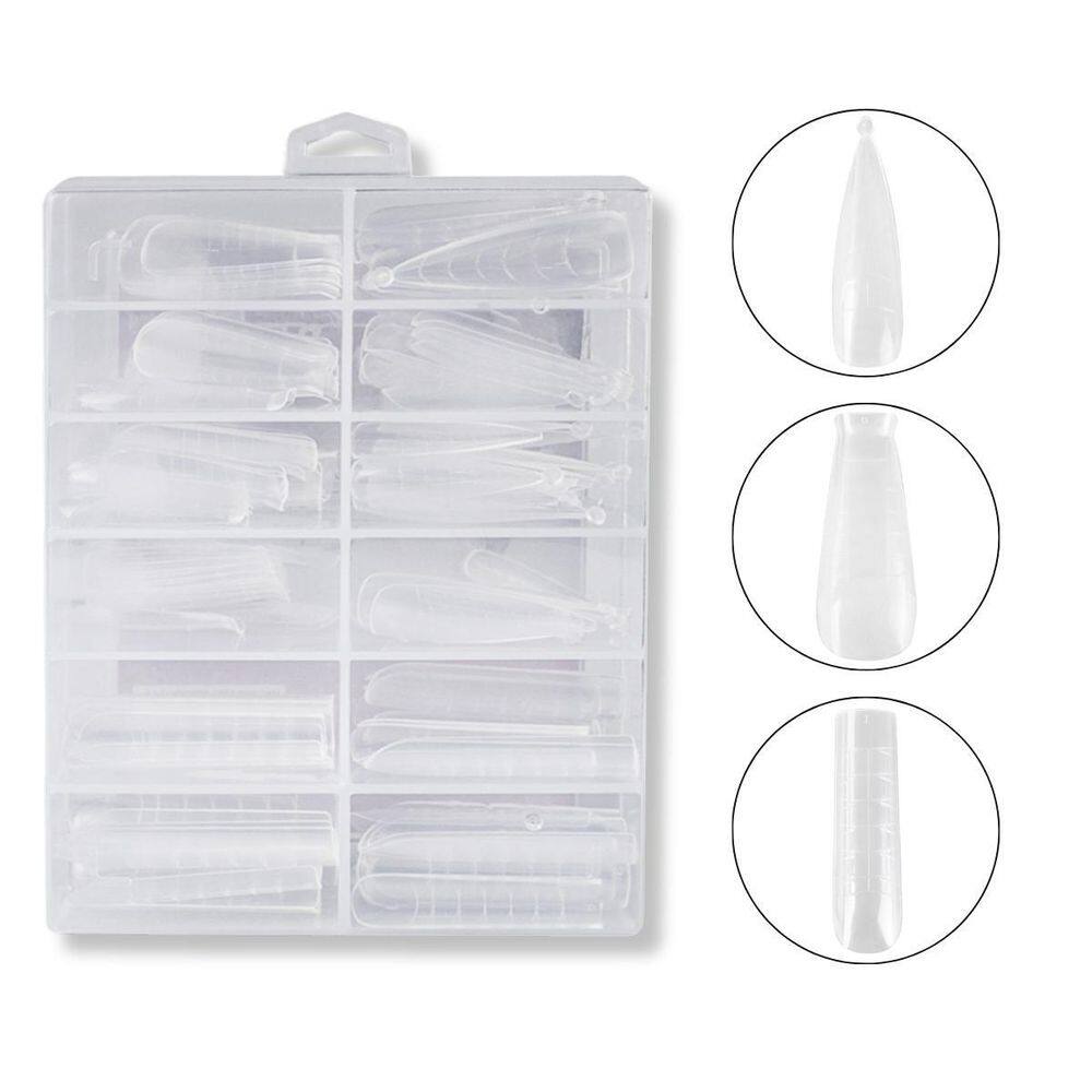 Kit 144 Molde F1 Bailarina Quadrada Stiletto Unhas Polygel