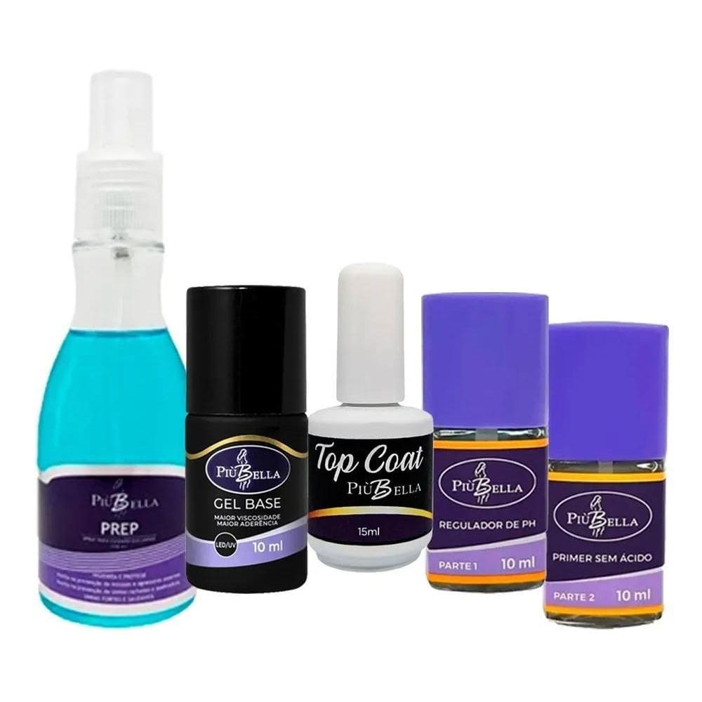 3X Kit Alongamento Completo - Preparadores De Unha Piu Bella