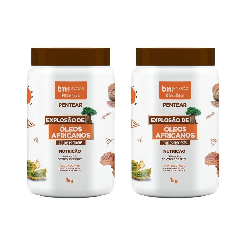 Creme De Pentear Beleza Natural 1Kg Explosao Oleo Afri - 2Un
