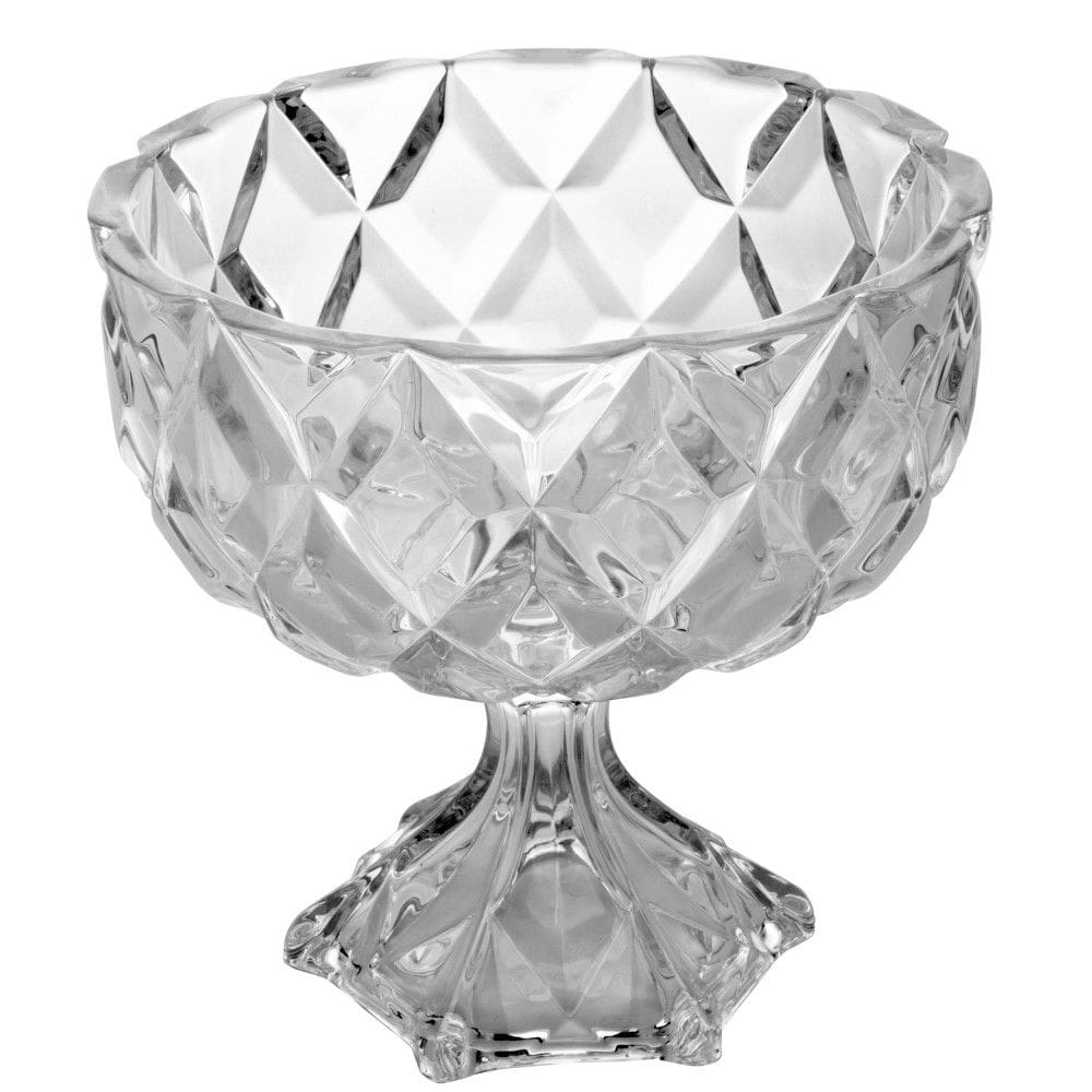 Centro de Mesa de Cristal com Pé Diamond 24,5 cm Lyor