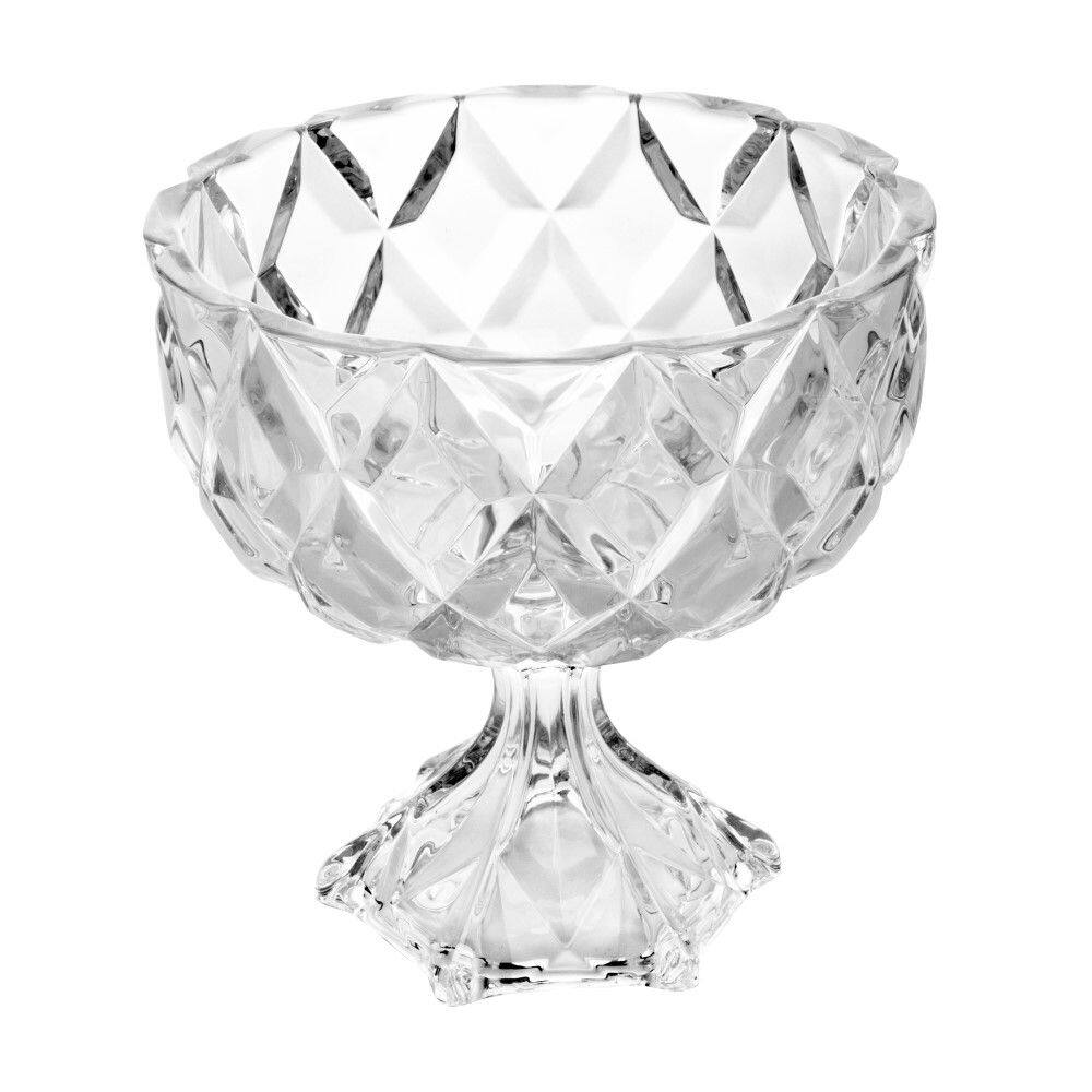 Centro de Mesa de Cristal com Pé Diamond 18 cm Lyor