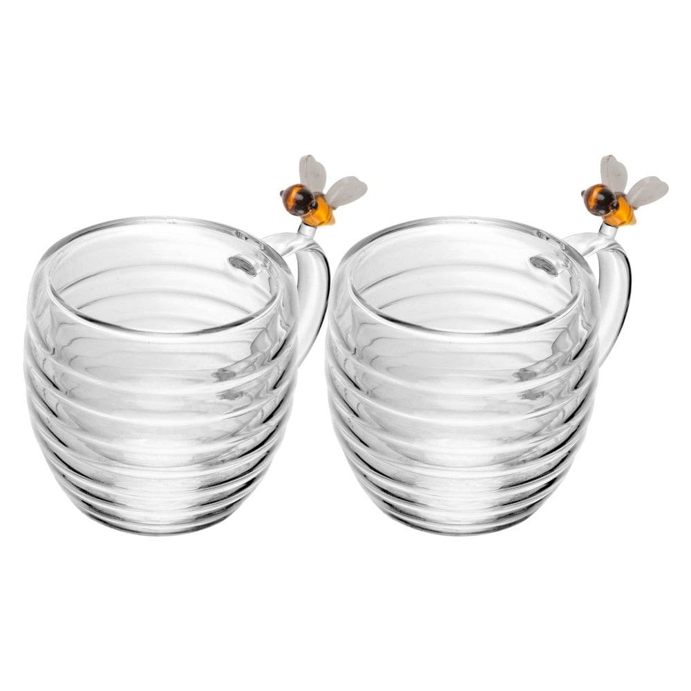 Conjunto 02 Xícaras de Chá 180 ml Parede Dupla Lovely Bee Lyor
