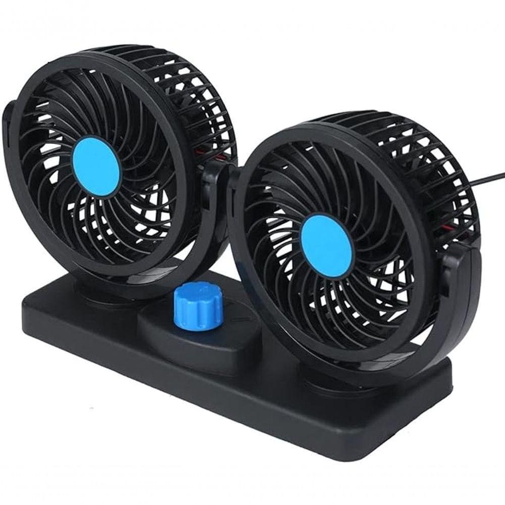 Ventilador Automotivo Mini Portátil 12v Giratório Cabeça Dup