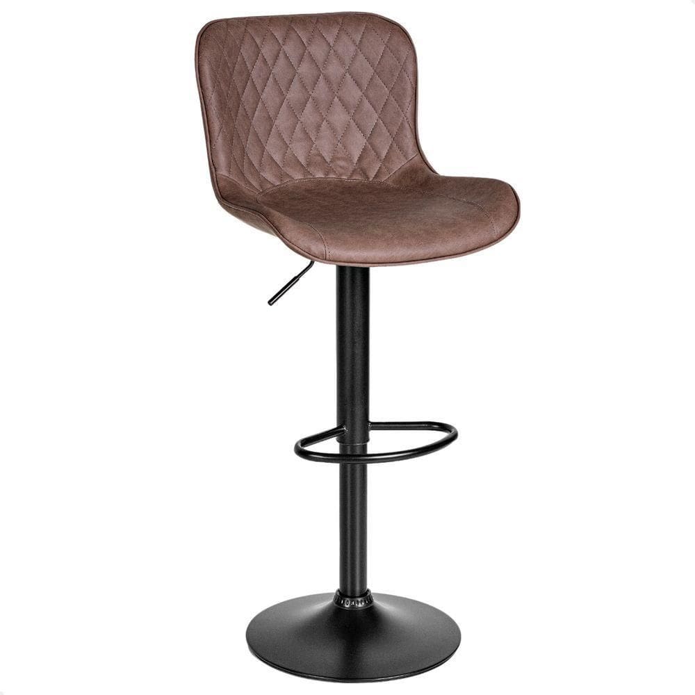 Banqueta Giratória Com Encosto Alta Para Cozinha Bancada Bar Marrom Café