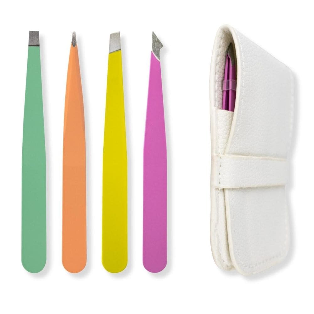 Kit 4 Formatos Pinças Design Sobrancelha + Carteira Couro