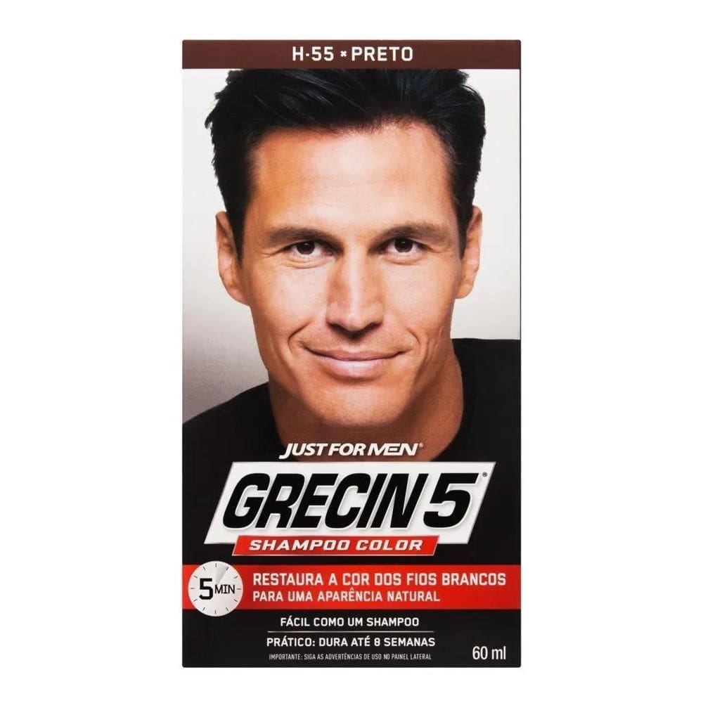 2X Shampoo Tonalizante Grecin 5 Preto Cobre Os Grisalhos 60M