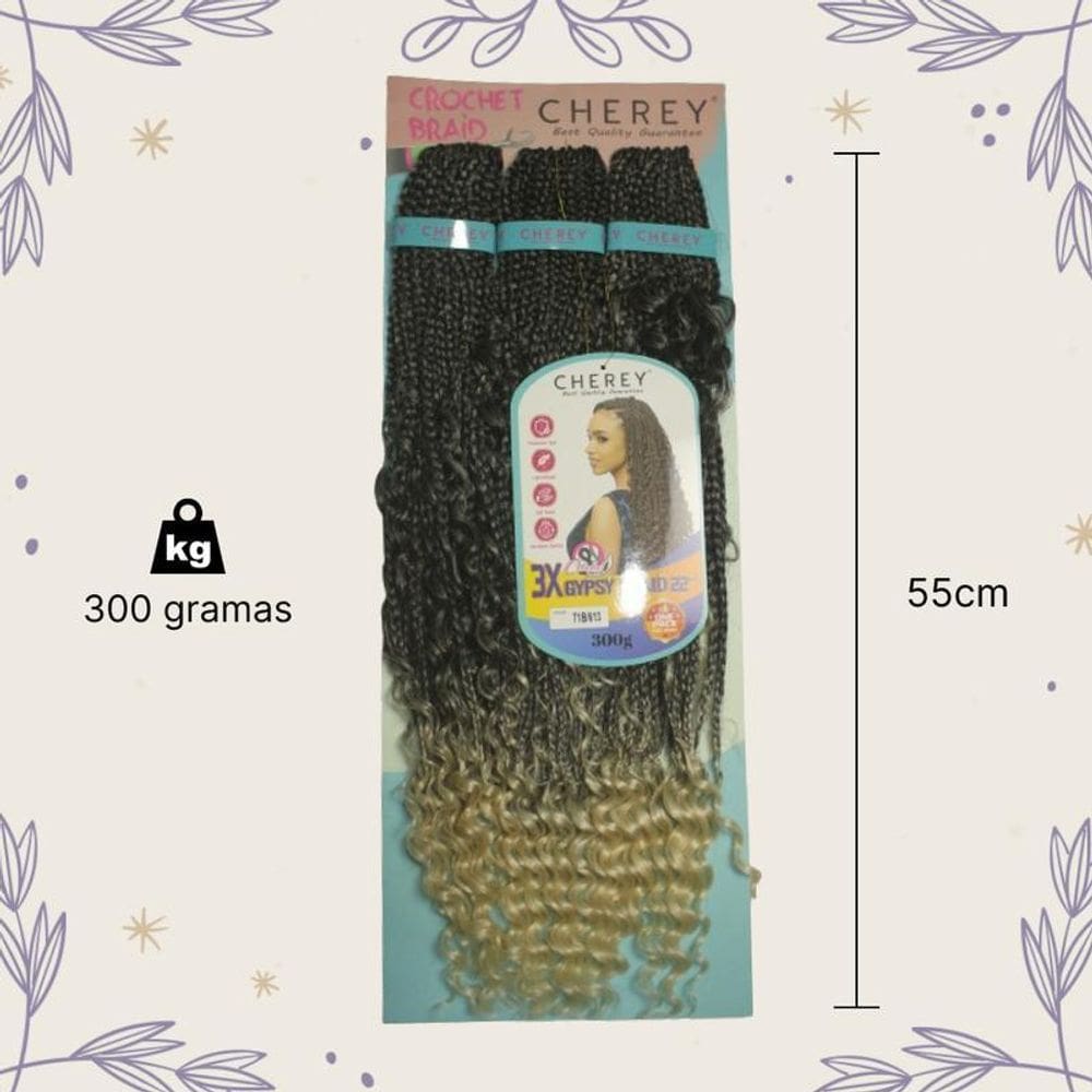 Aplique Gypsy 3X Cabelo Boho Box 300Gr Crochet Braid