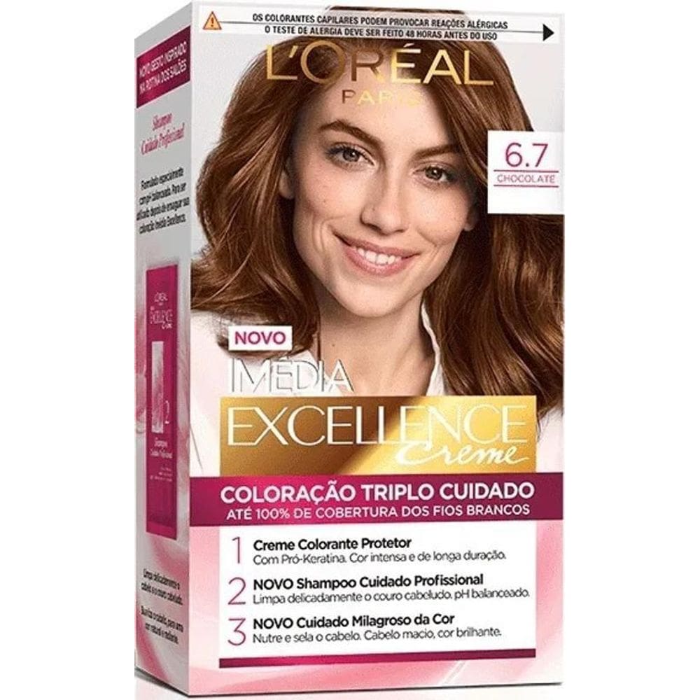 Tintura Cabelo Loréal Imedia Excellence  1 Unidade  Tom 6.7