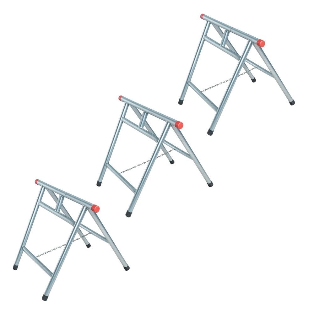 Kit 3 Cavaletes Reforçados Dobráveis 1x1 Metro Zincado NV323