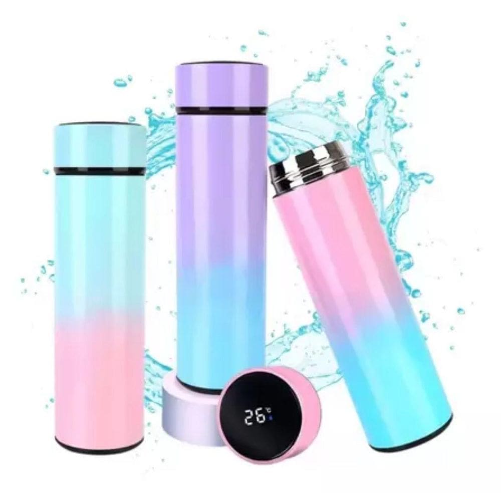 Squeeze Garrafa Azul Preta Rosa Display