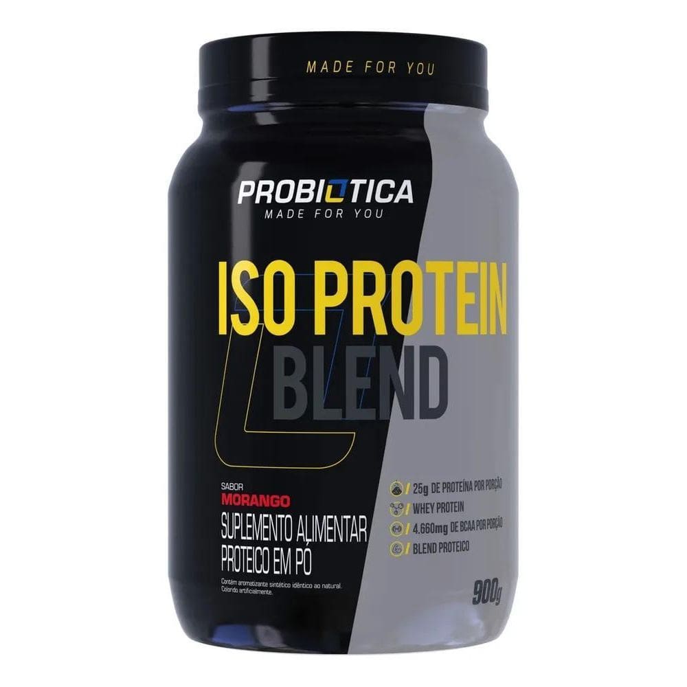 2X Iso Protein Blend Probiótica Sabor Morango Suplemento Aca