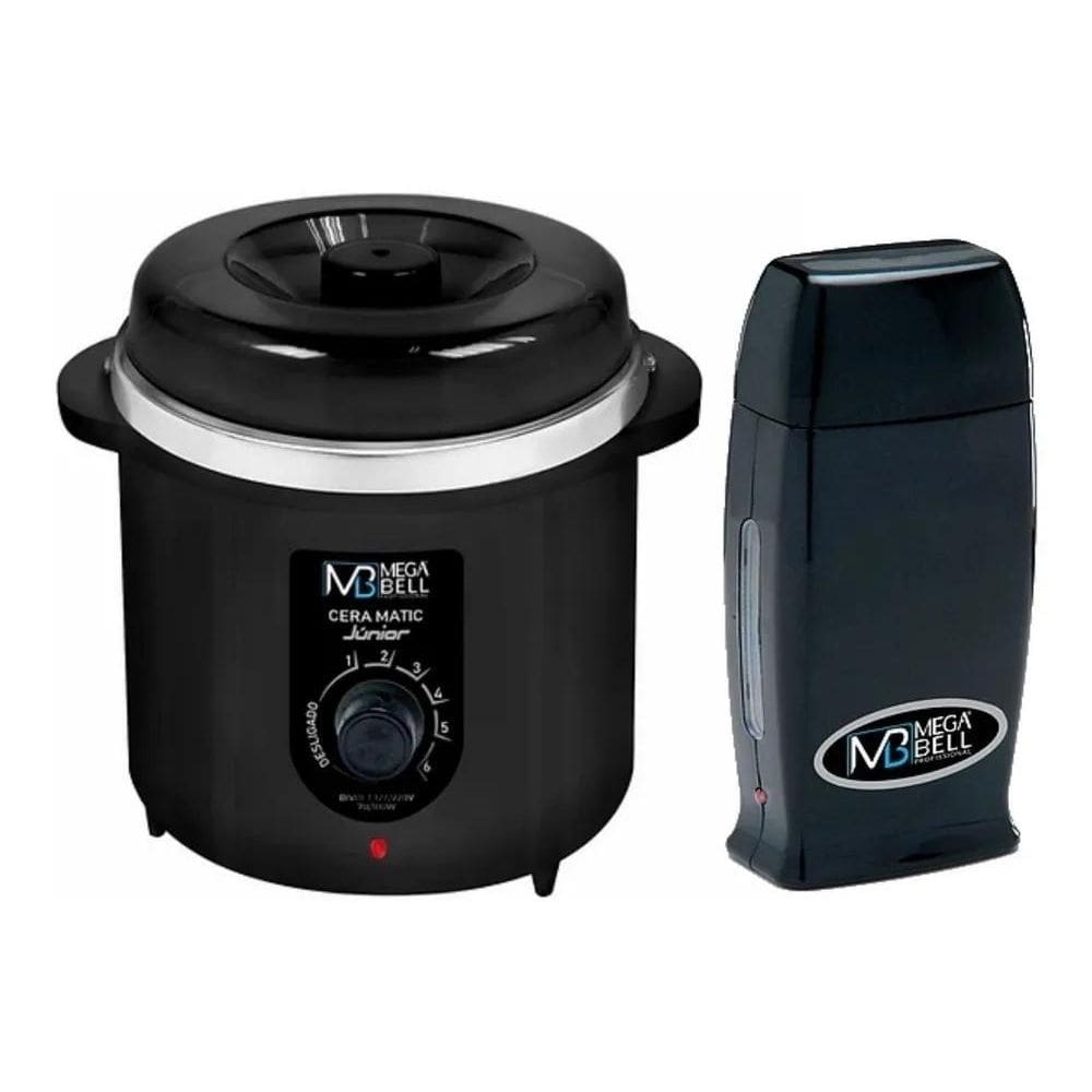 2X Panela Preta Depilação 400G + Aquecedor Cera Quente Rollo