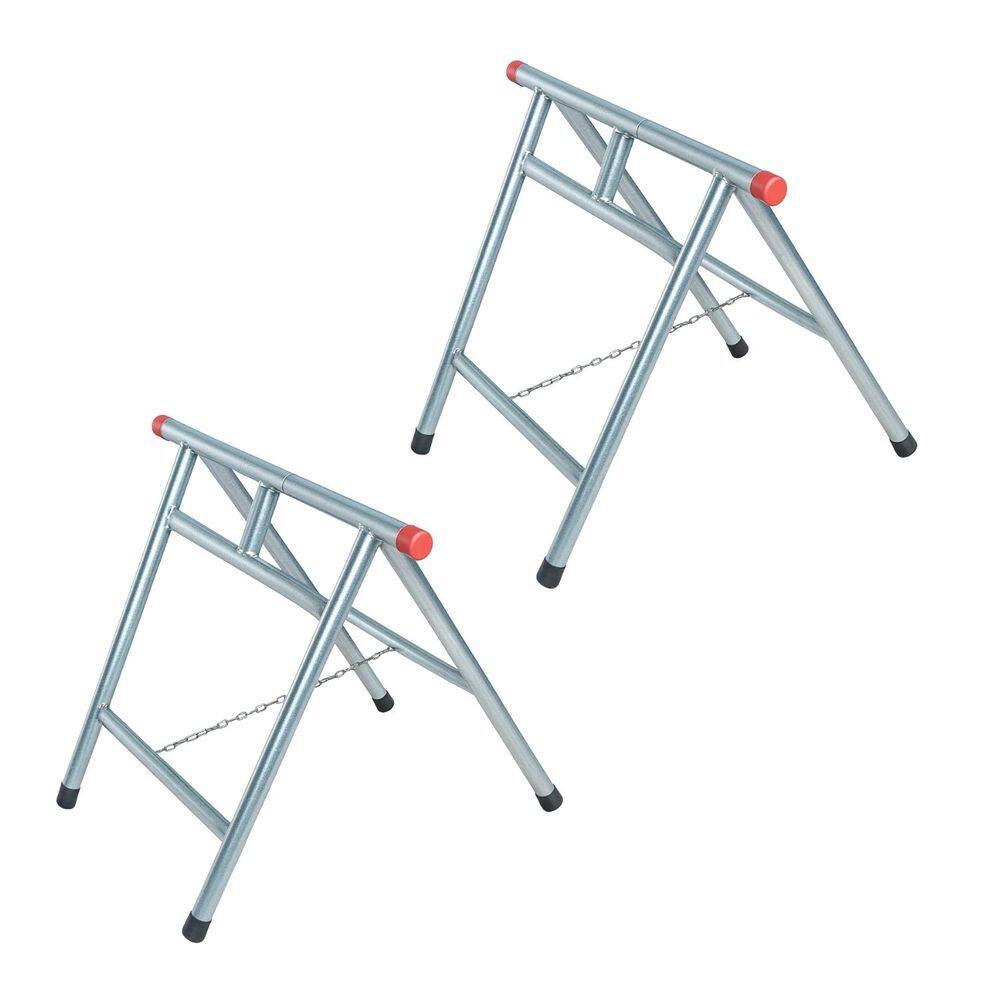 Kit 2 Cavaletes Reforçados Dobráveis 100x60cm Zincado NV324