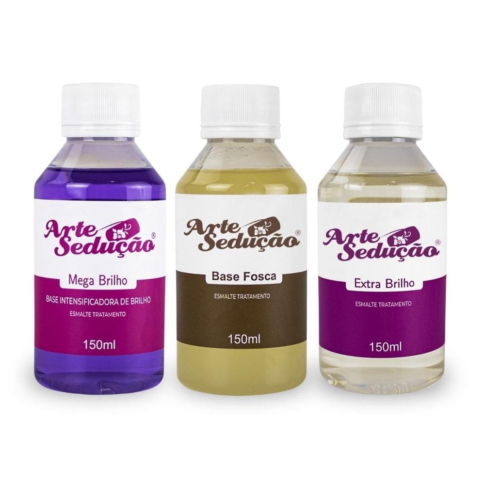 Kit Acabamento Base Fosca + Mega Brilho + Extra Brilho 150Ml