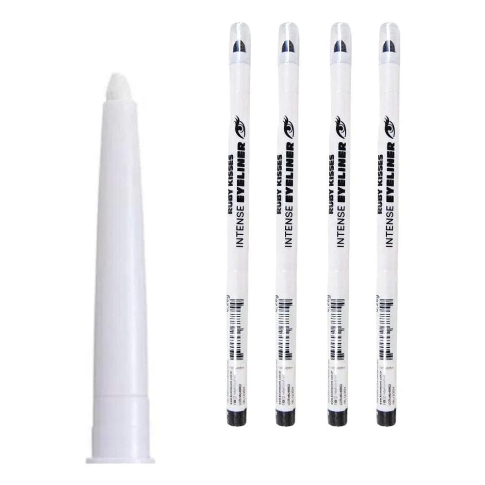 Kit 4 Lápis Retrátil Branco Olhos Marcação Ruby Kisses Rae06