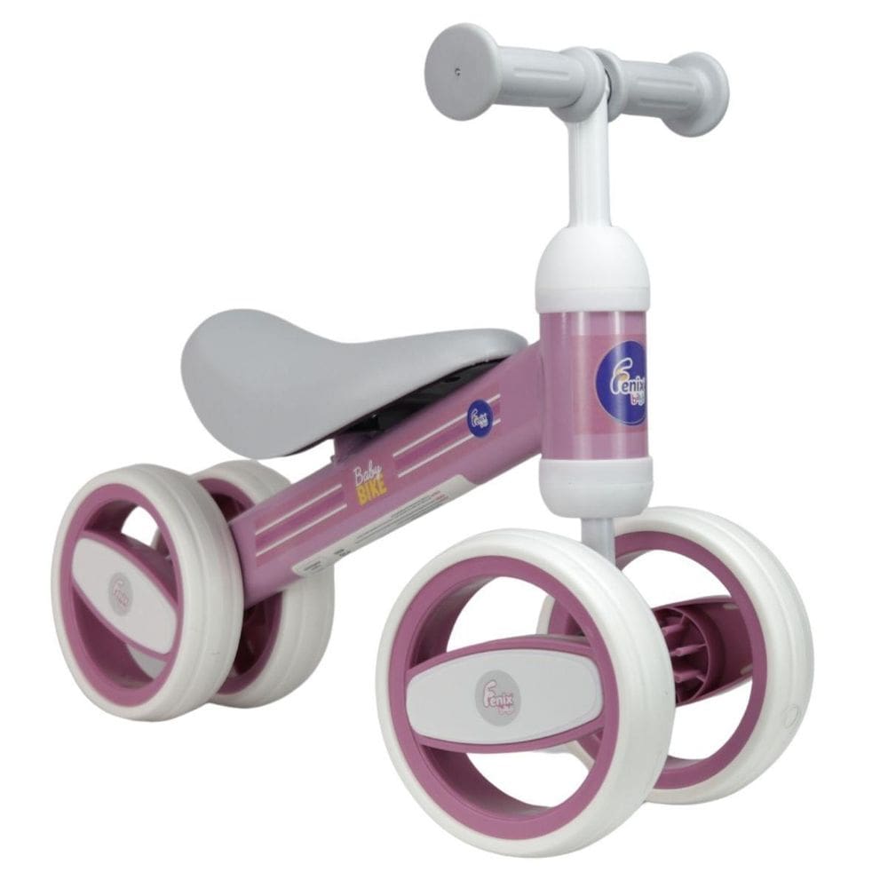 Bicicleta De Equilíbrio 4 Rodas Rosa Baby Bike - Fênix