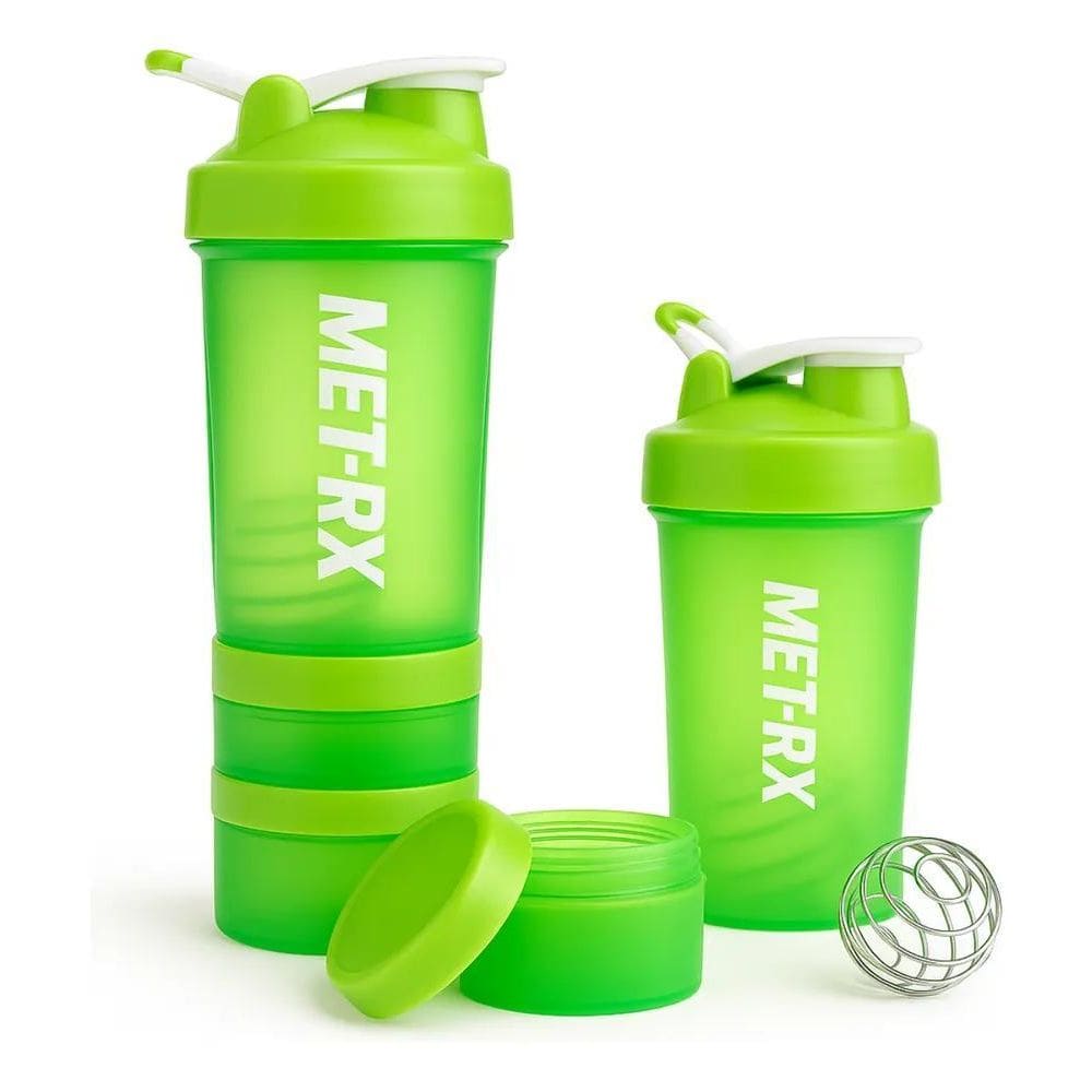 2X Coqueteleira Shaker Academia Com Divisórias Para Suplemen