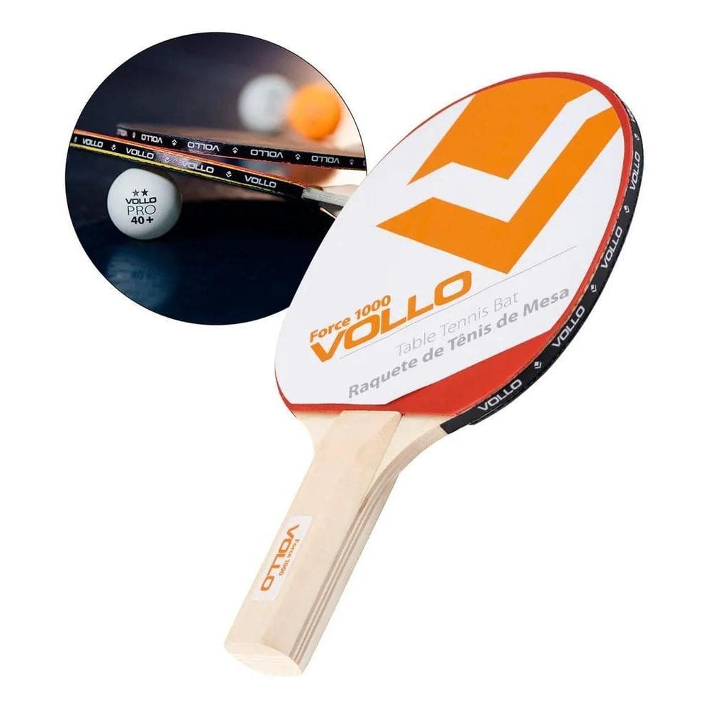 2X Raquete Tênis De Mesa Force 1000 Vollo