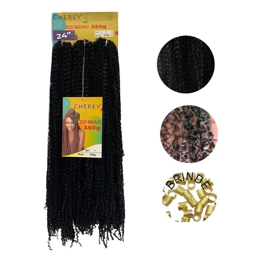 2X Aplique Miojo Regi`S 60Cm Cabelo Sintético Trança