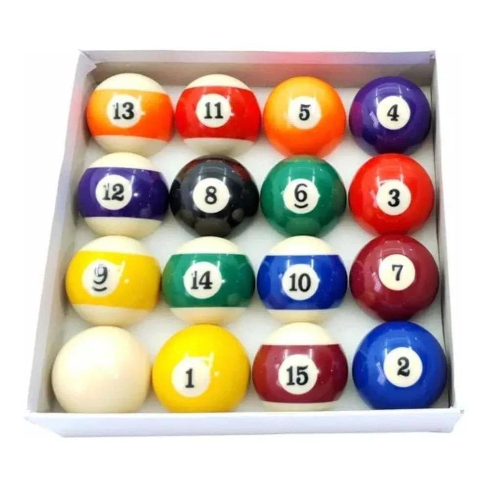 2X Jogo Bolas De Bilhar Sinuca Numeradas 50Mm Snooker