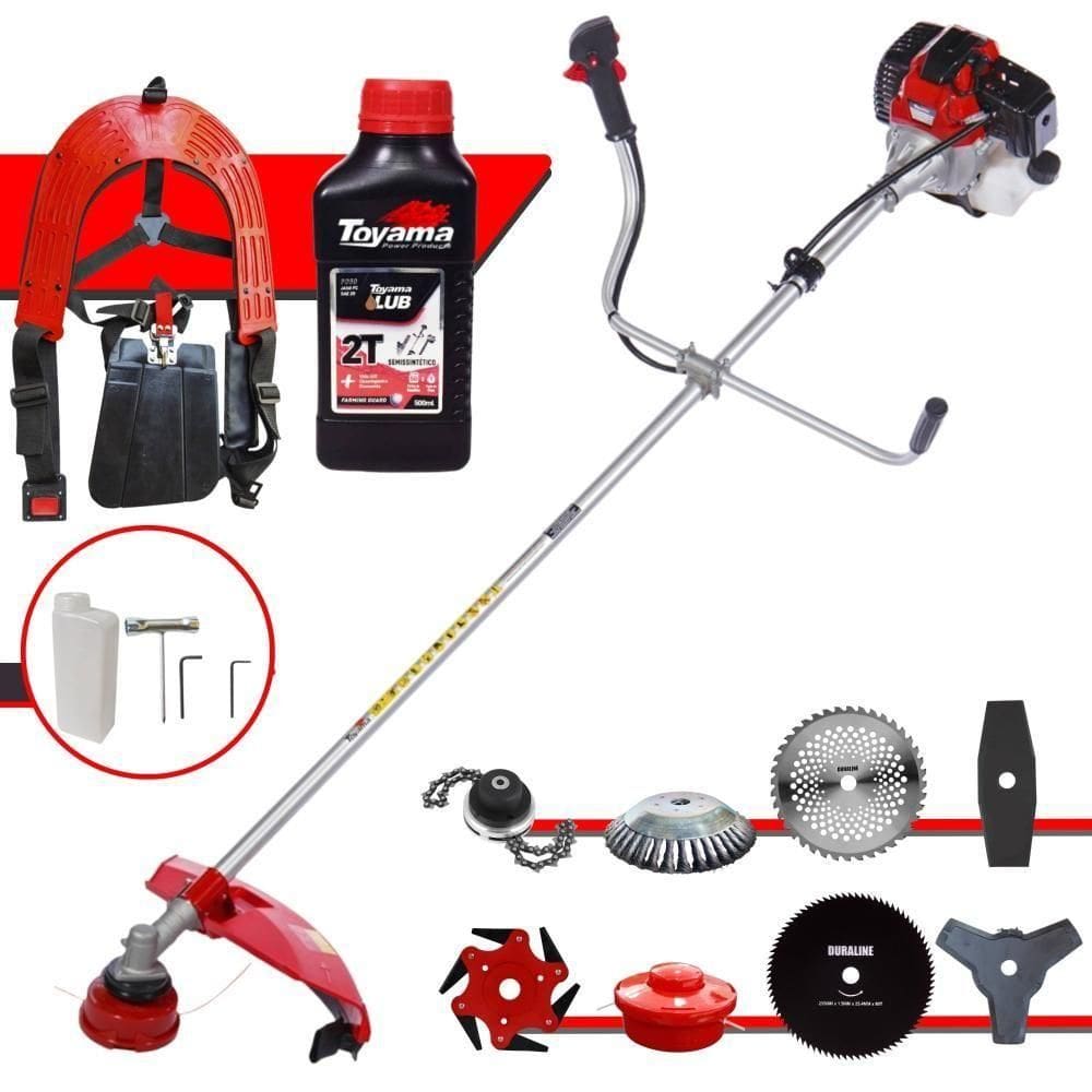 Roçadeira Toyama Rt52-l 2hp 52cc 8 Em 1 + óleo Toyama 2t