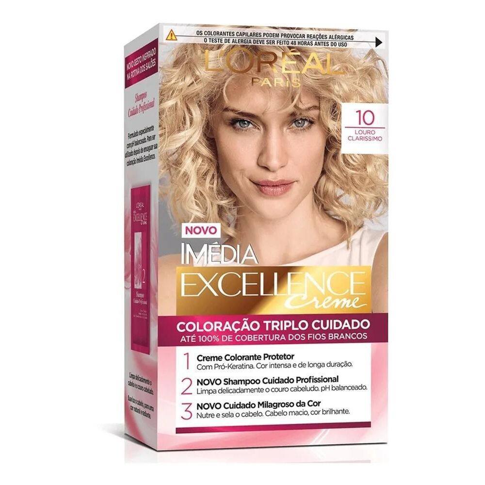 Coloração Imédia Excellence 10 Louro Claríssimo Tom 10 - Lou