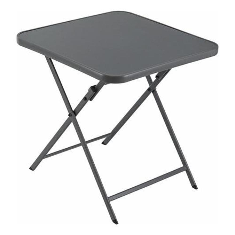 Mesa Camping Dobravel De Aco Cinza 72X70X70Cm Quadrada