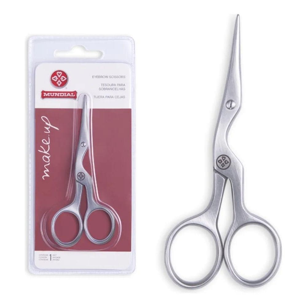 2X Tesoura Para Design Sobrancelhas Mundial Make Up Bc-701