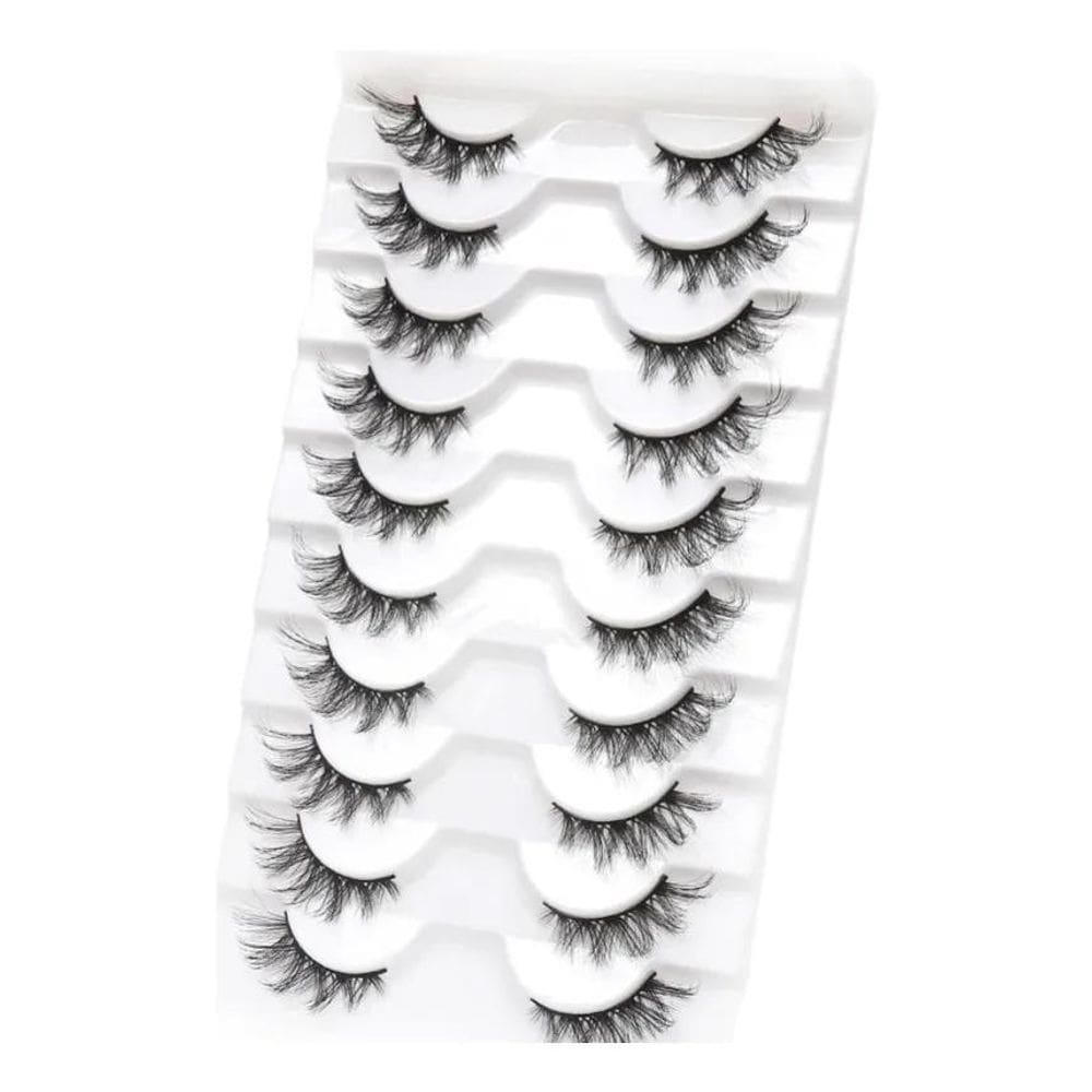 2X Cílios Postiços Meio Cílios - Cartela Com 10 Pares