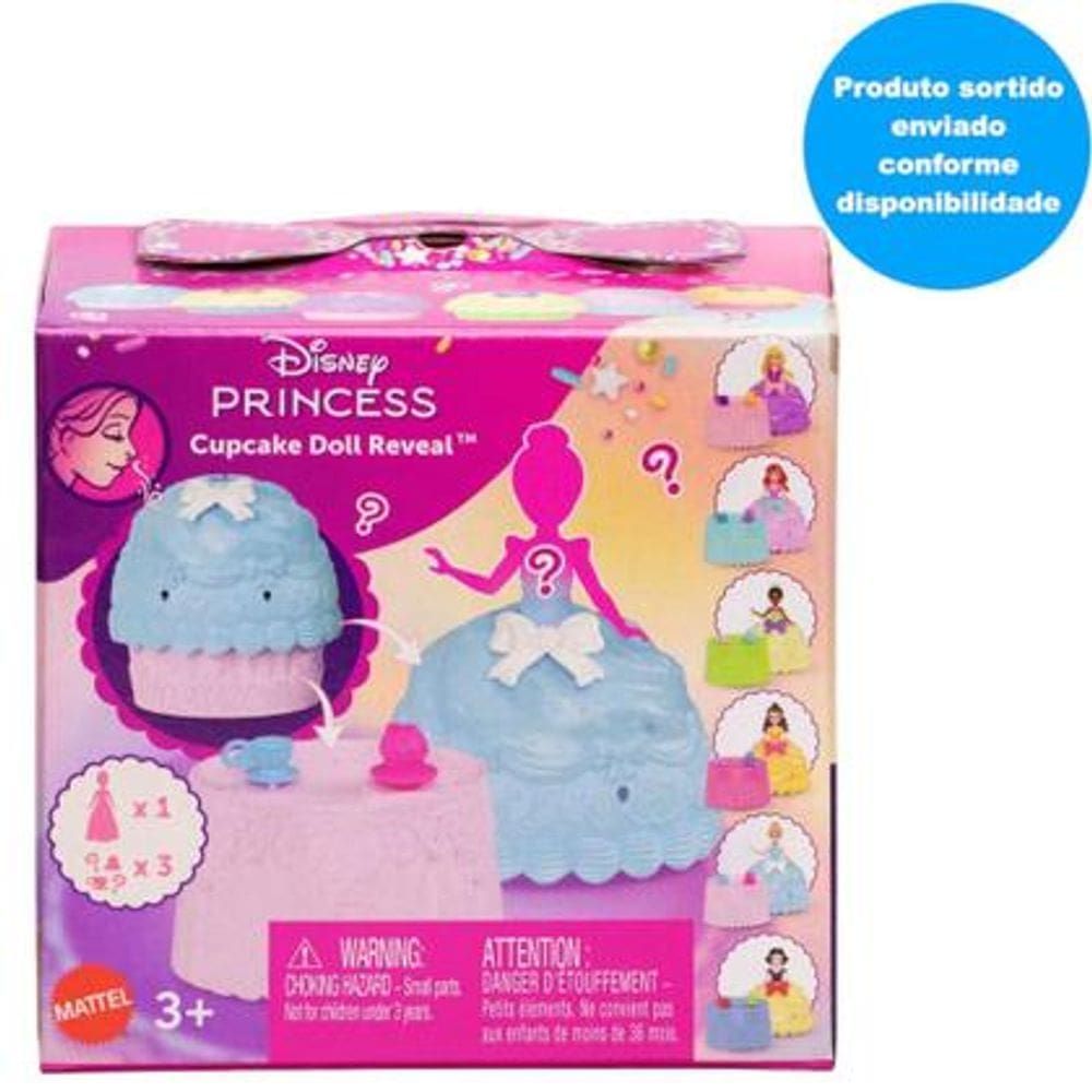 Mini Boneca Princesas - Cupcake Reveal - Disney Mattel Jfg78