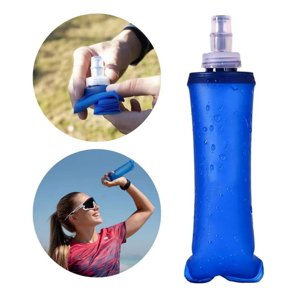 2X Garrafa De Água Mole Dobrável Corrida Silicone Squeeze