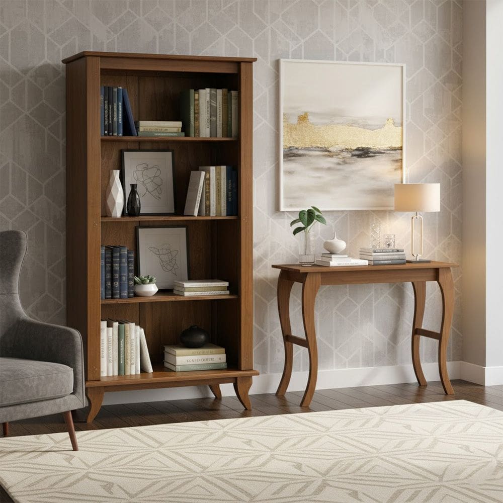 Buffet Aparador + Cristaleira em Madeira Móveis Retrô Luiz Xv Castanho