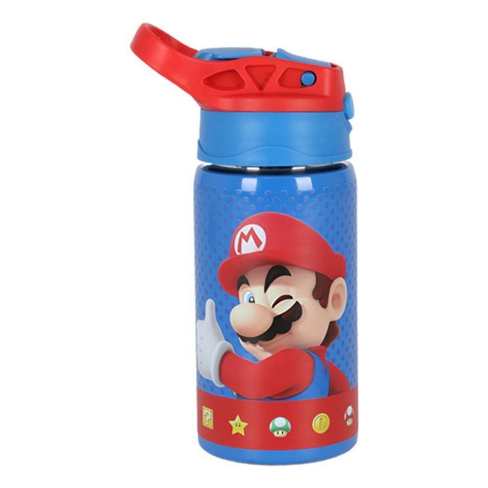 Garrafa Infantil Meninos Super Mario Aço Inox 500Ml Com Alça