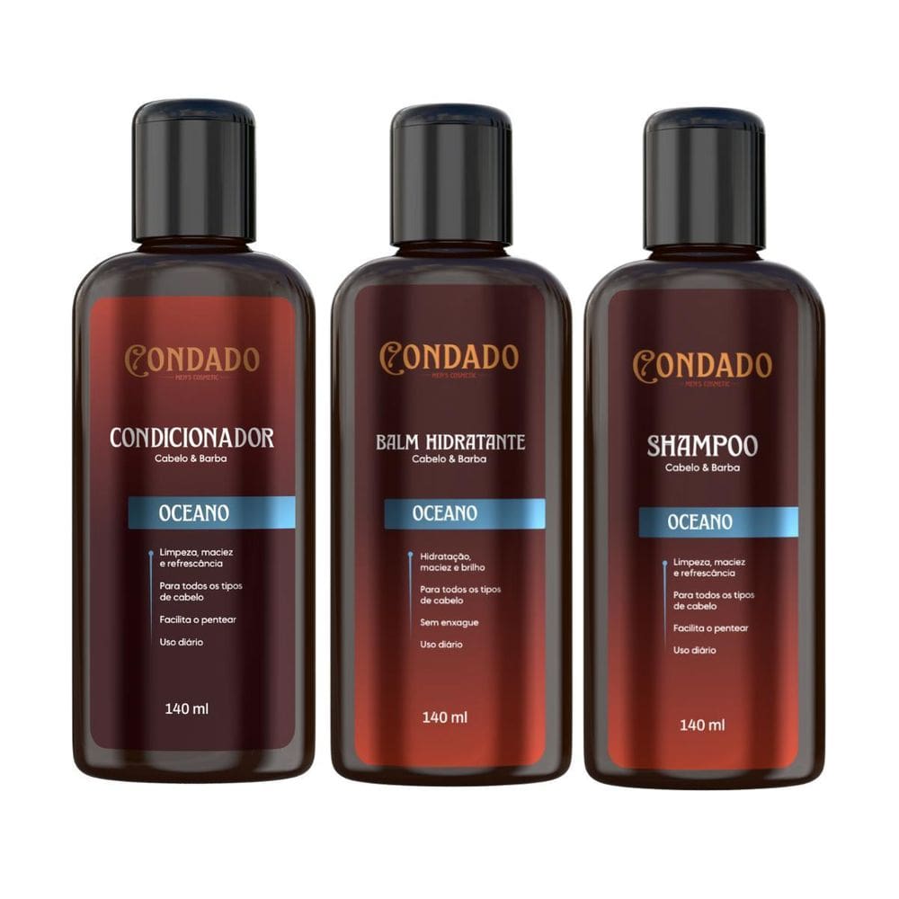 Kit Shampoo Condicionador Balm Hidratação Masculino Condado