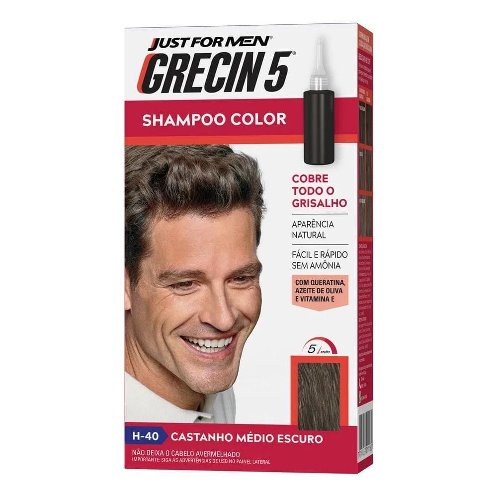 2X Shampoo Tonalizante Grecin 5 Castanho Médio Escuro Cobre