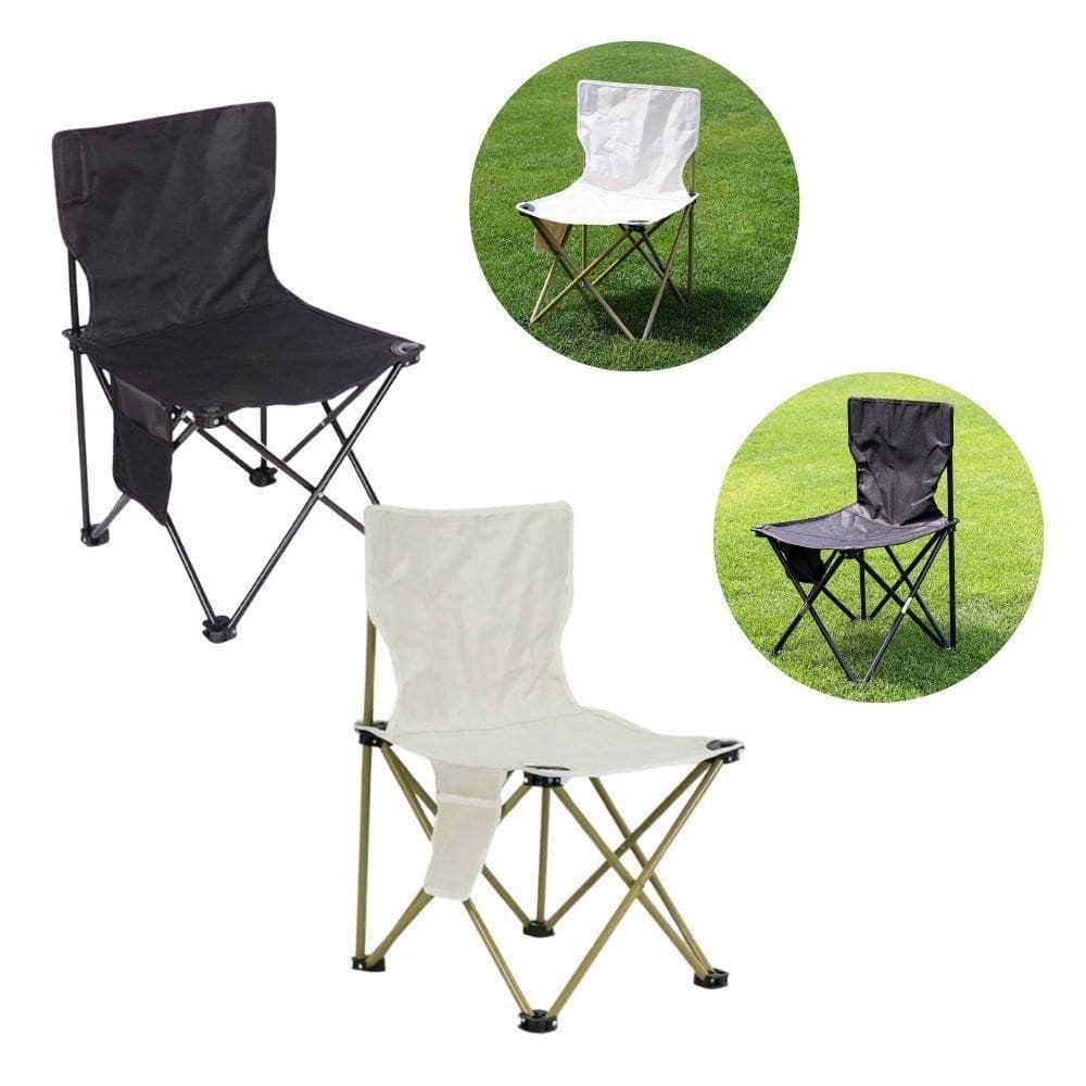 Cadeira Camping Jardim Dobrável Reforçada Com Bolso Lateral