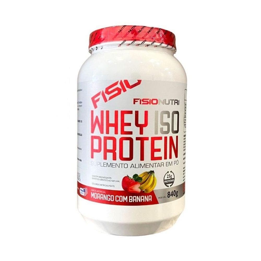 Whey Iso Protein  840G  - Sabor: Morango Com Banana