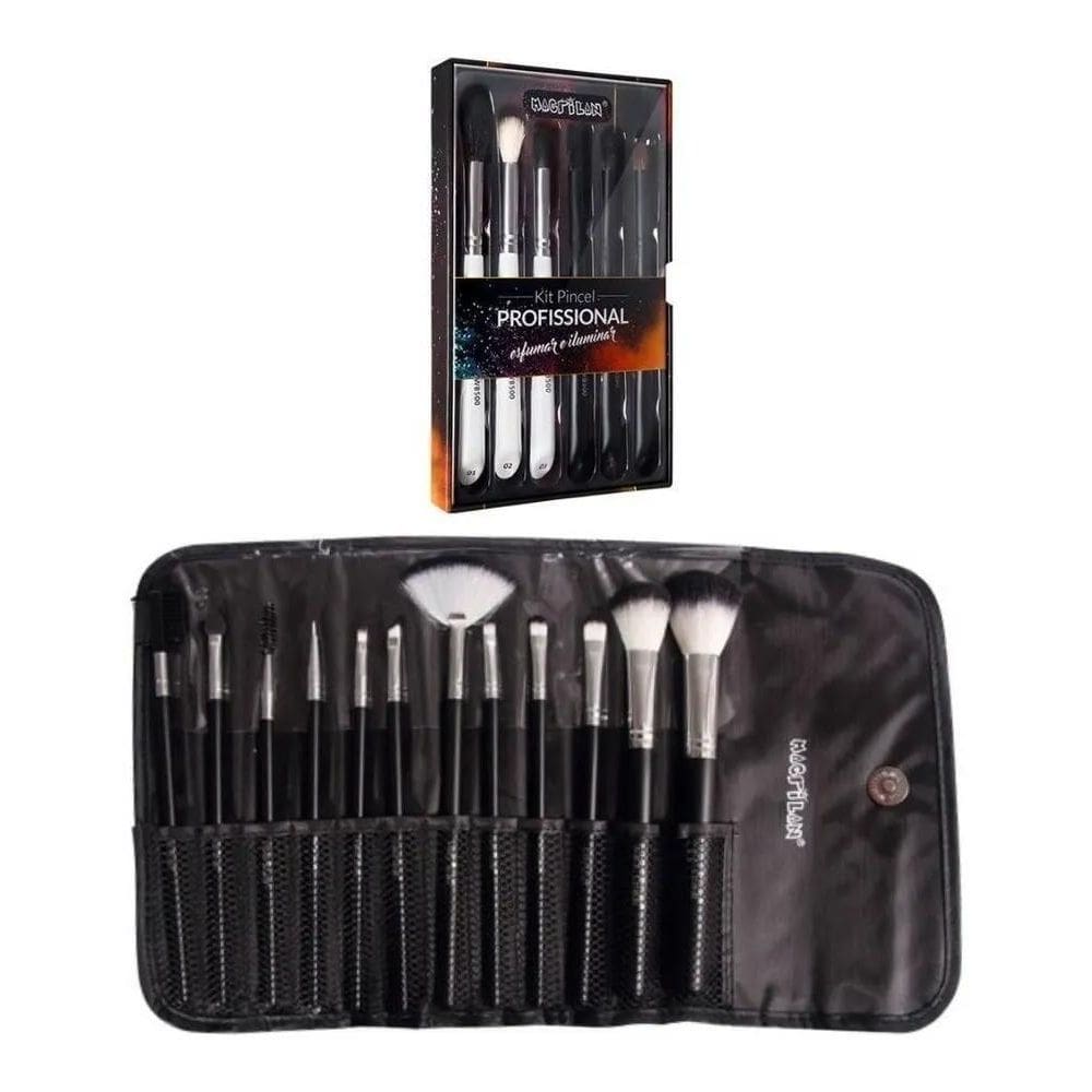 2X Macrilan Jogo 12 Pincel + 06 Pincel Esfumar Profissionais