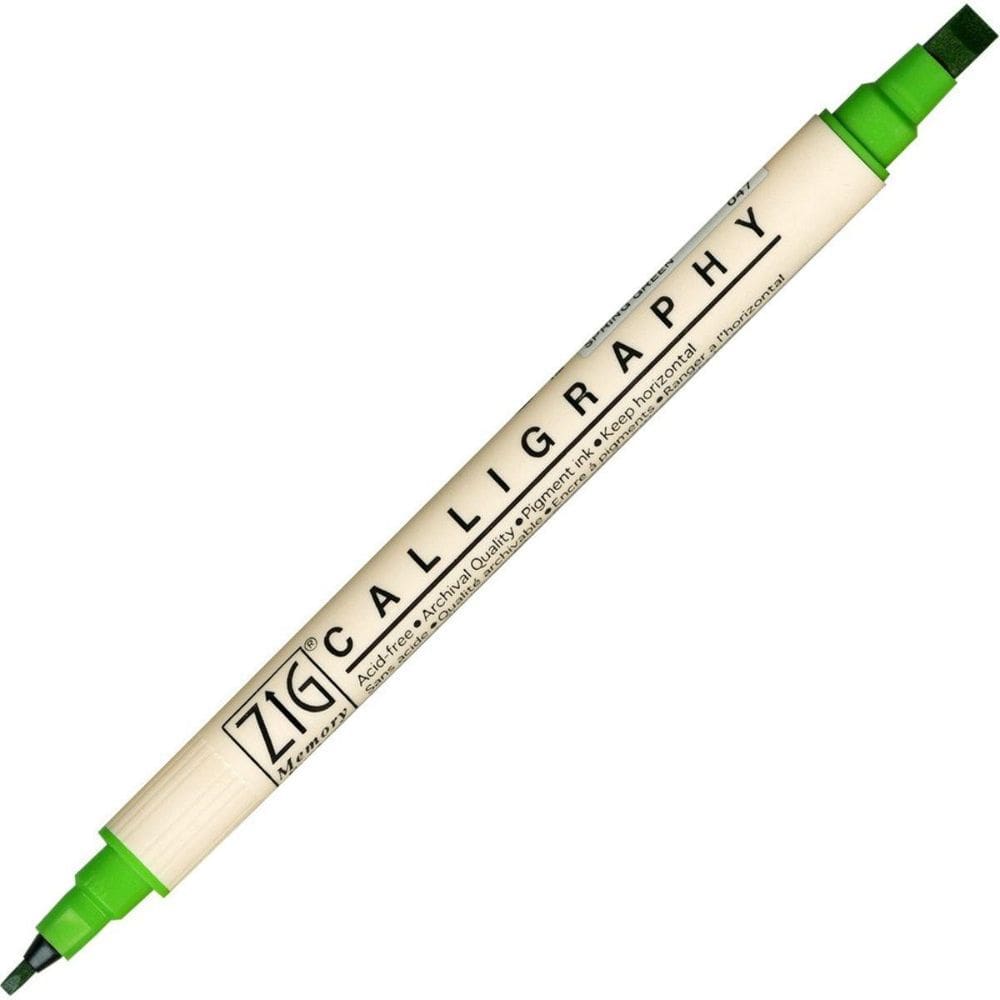 Caneta Kuretake Ponta Dupla Zig Calligraphy 047 Spring Green