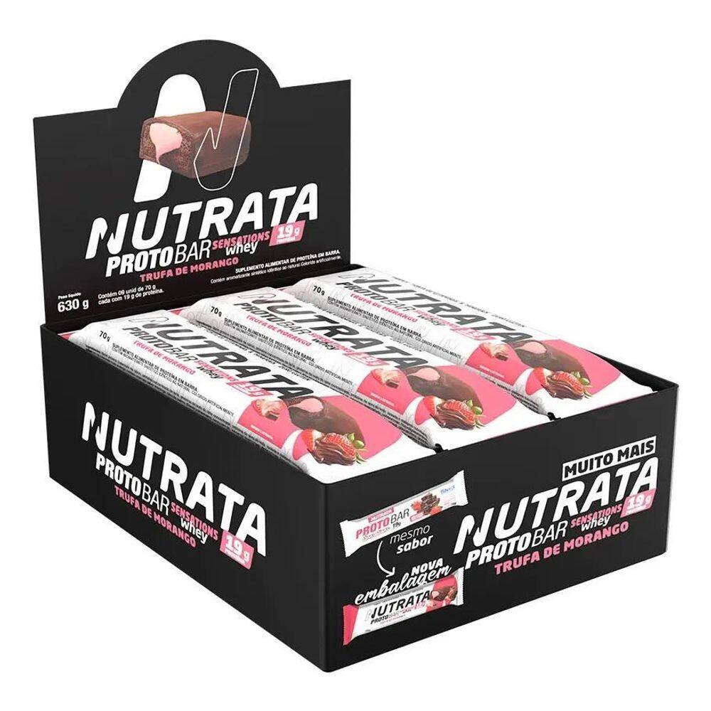 2X Suplemento En Barra Nutrata Proteínas Sabor Morango Com C