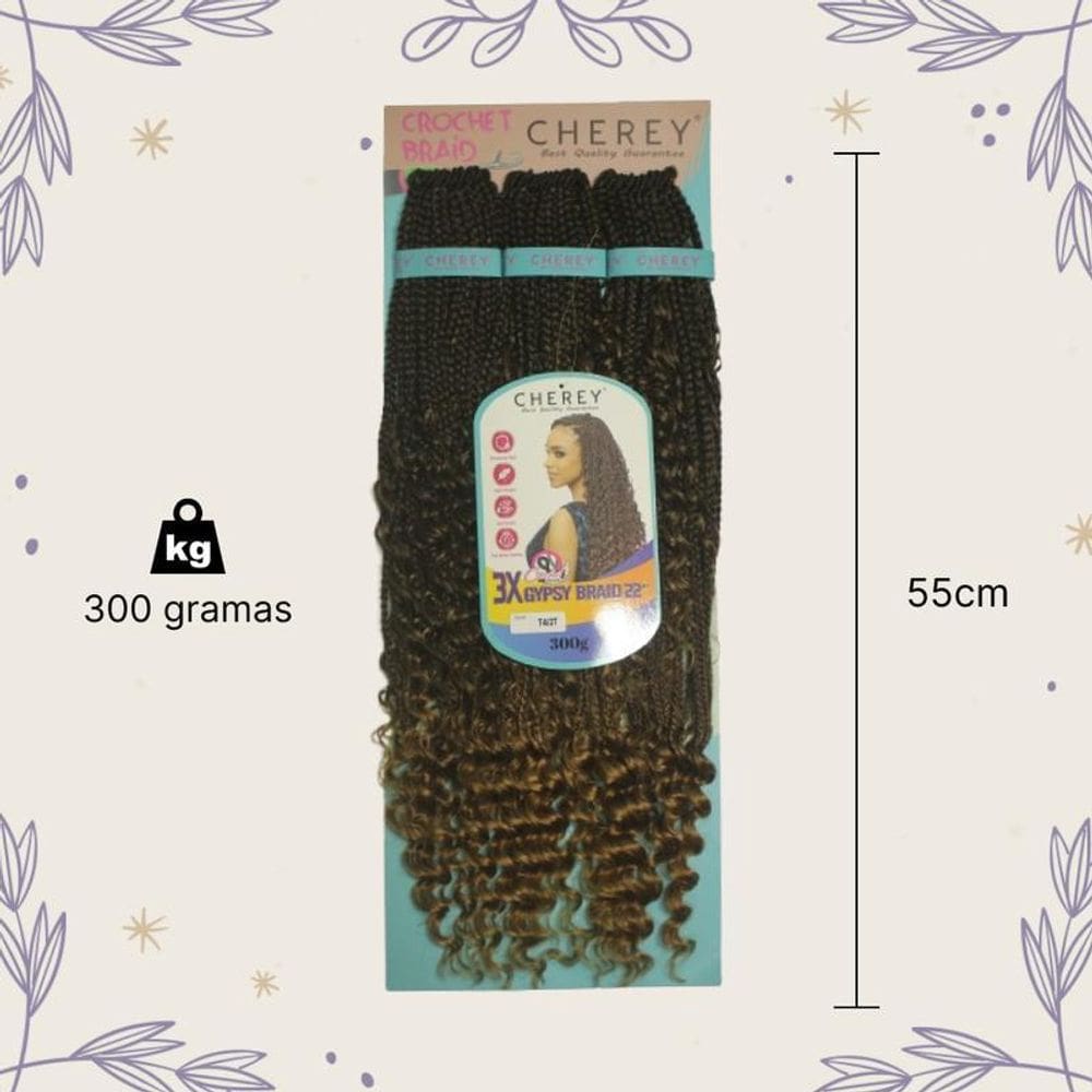 Aplique Gypsy 3X Cabelo Boho Box 300Gr Crochet Braid
