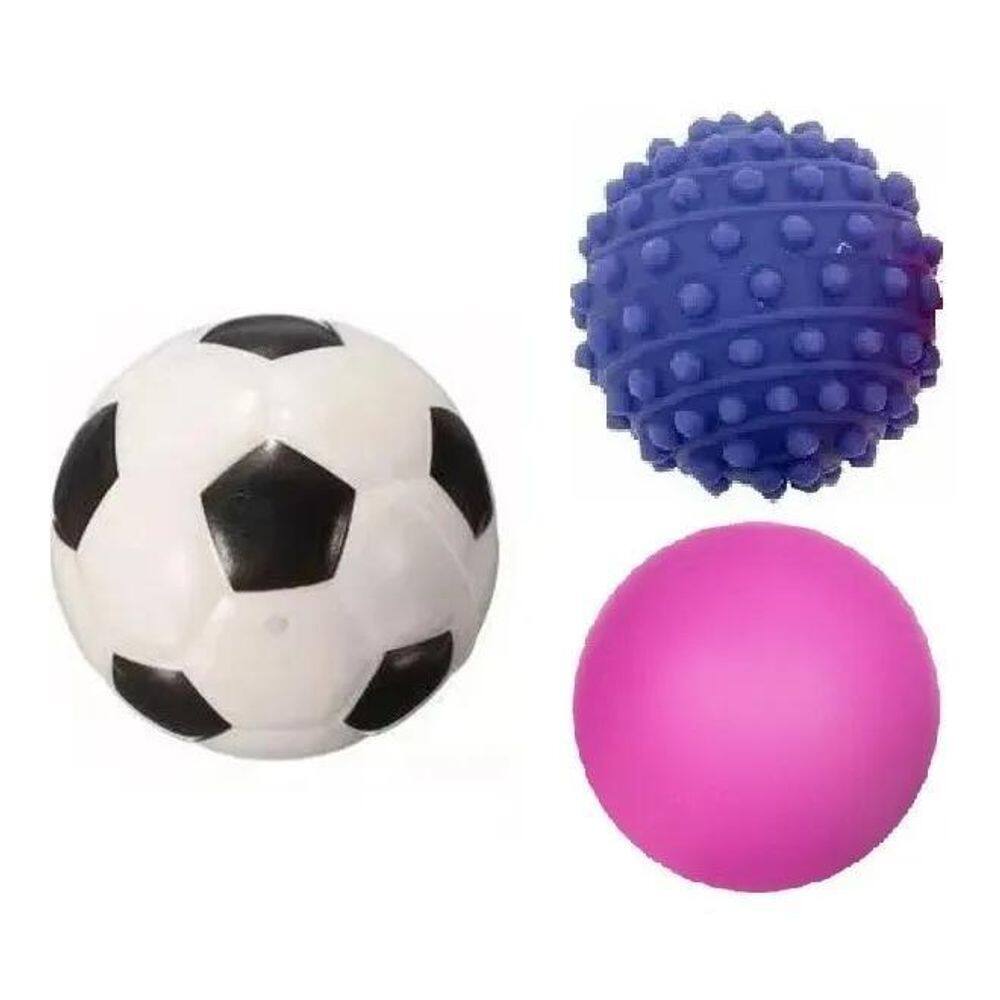 3X Kit 03 Bolinhas De Mão Para Fisioterapia Cravo, Lisa E Ma