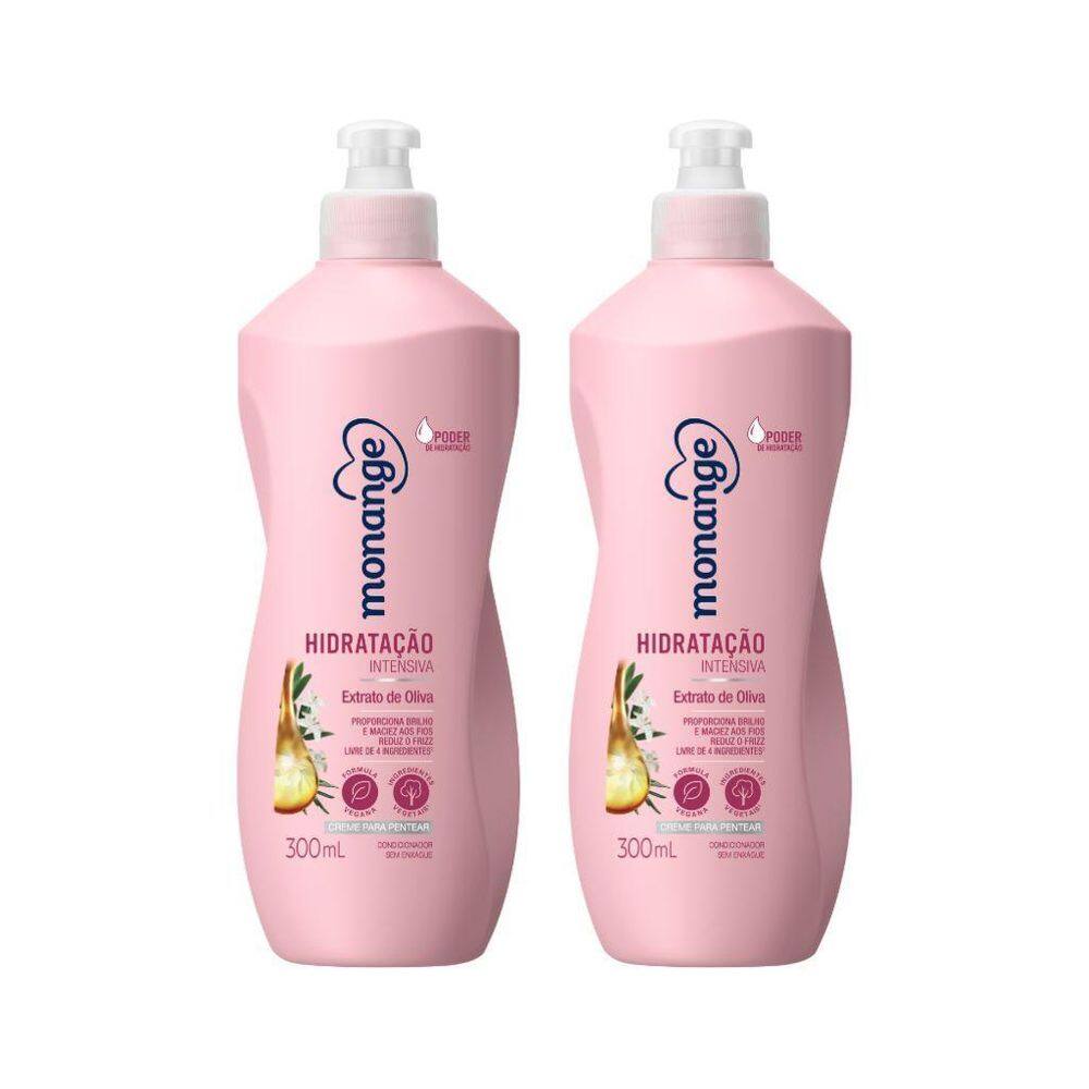 Creme Para Pentear Monange 300Ml Hidratação Intensiva - 2Un